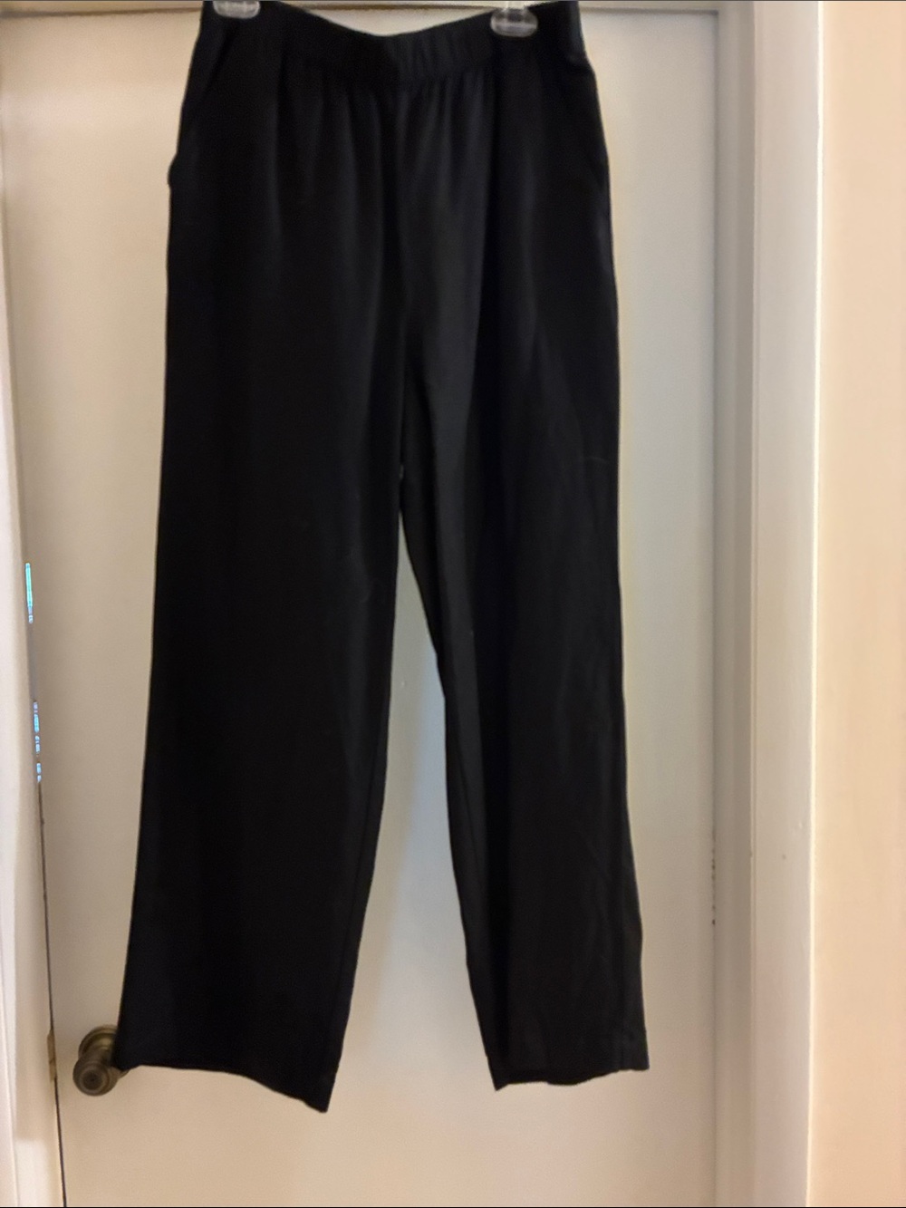 Women’s Loft black linen pull on pants.